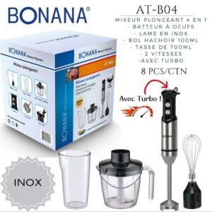 BONANA AT-B04 | Mixeur Plongeant 4-en-1 (800W)